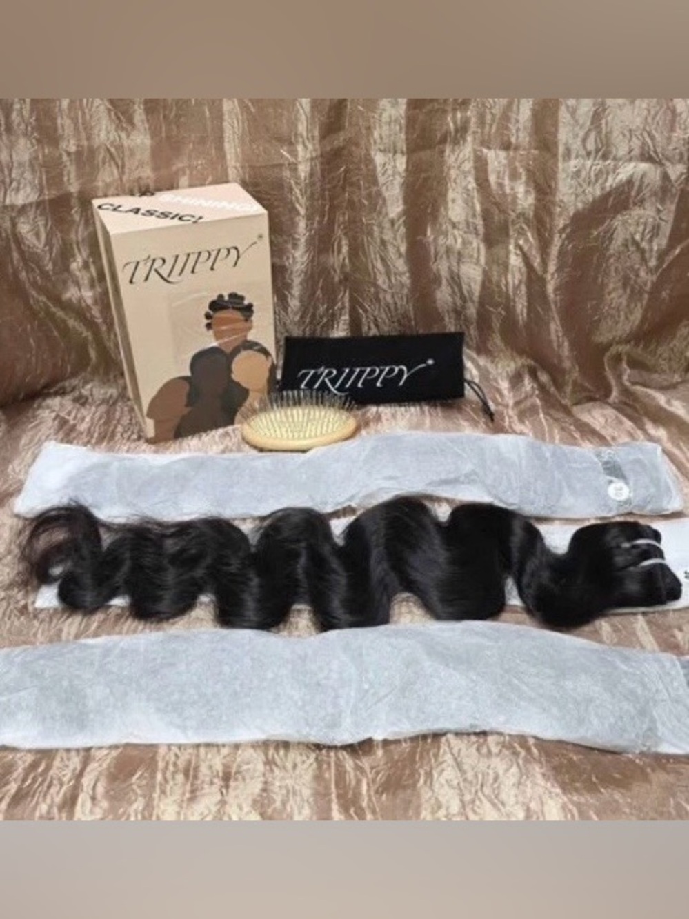 TRIIPPY Luxury 30 Inch Body Wave Human Hair Bundles 3-Pack Raw Cambodian Black